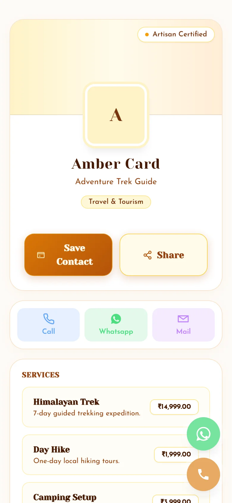 Amber Card Preview