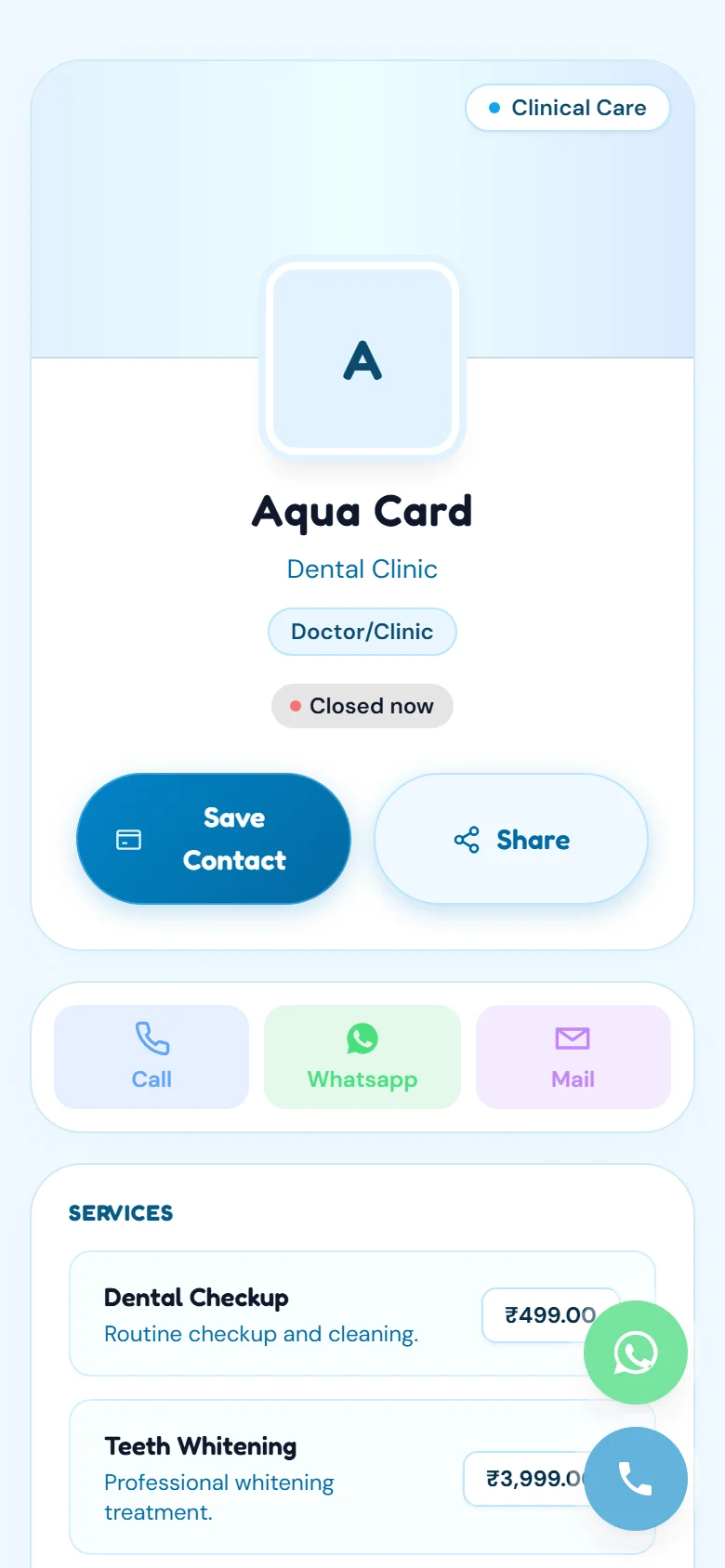 Aqua Card Preview
