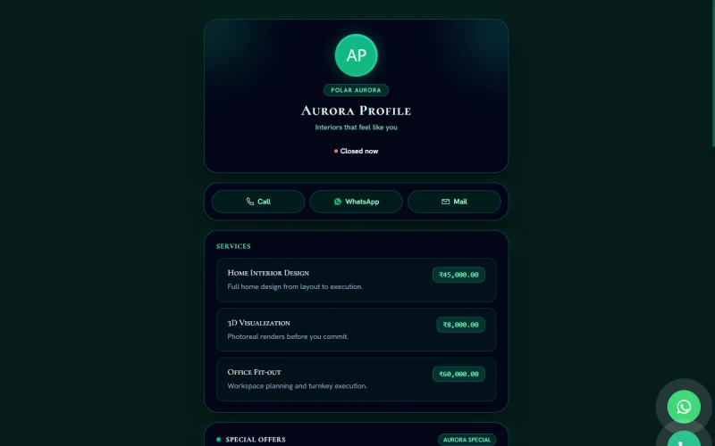Aurora Salon Template Preview