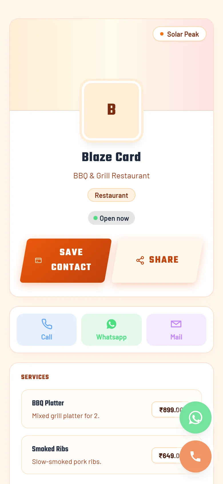 Blaze Card Preview