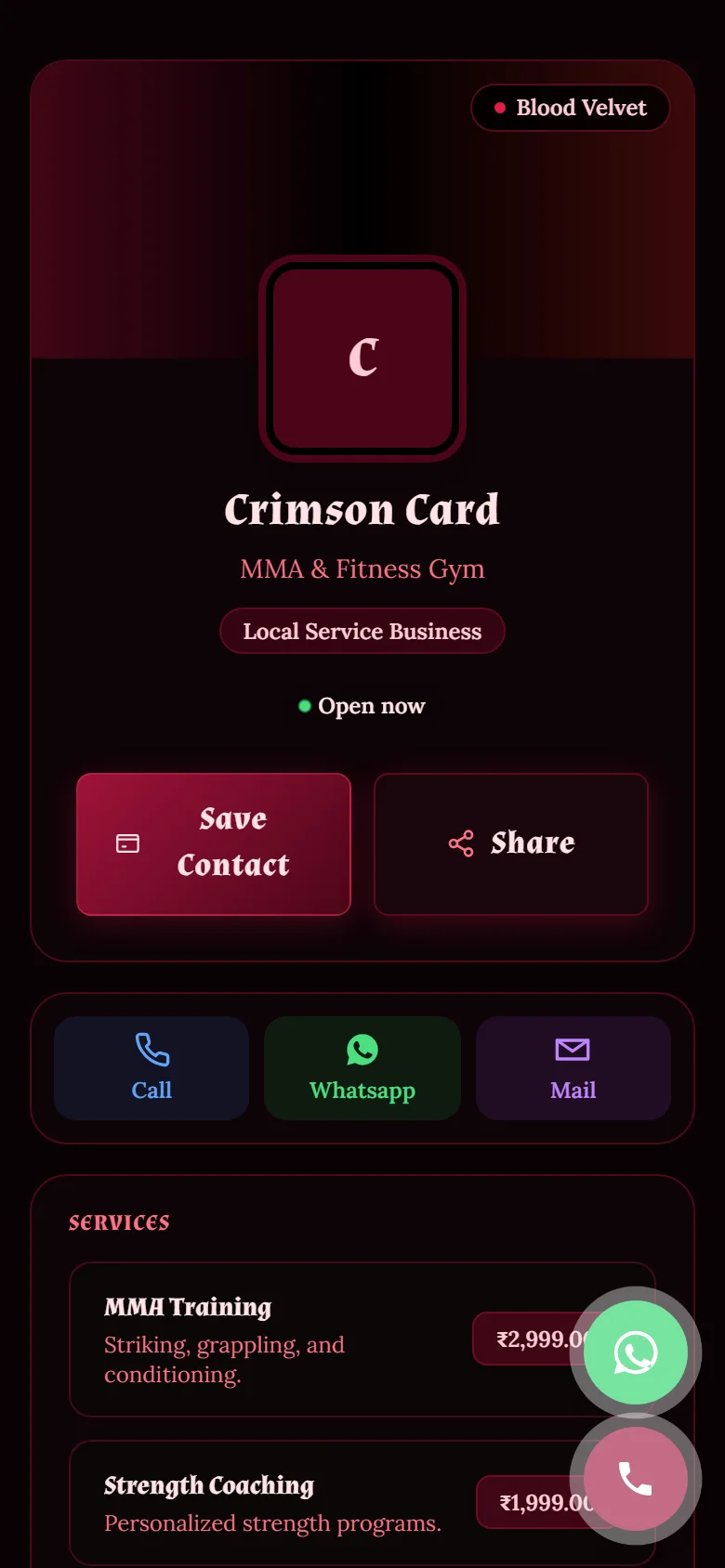 Crimson Card Preview