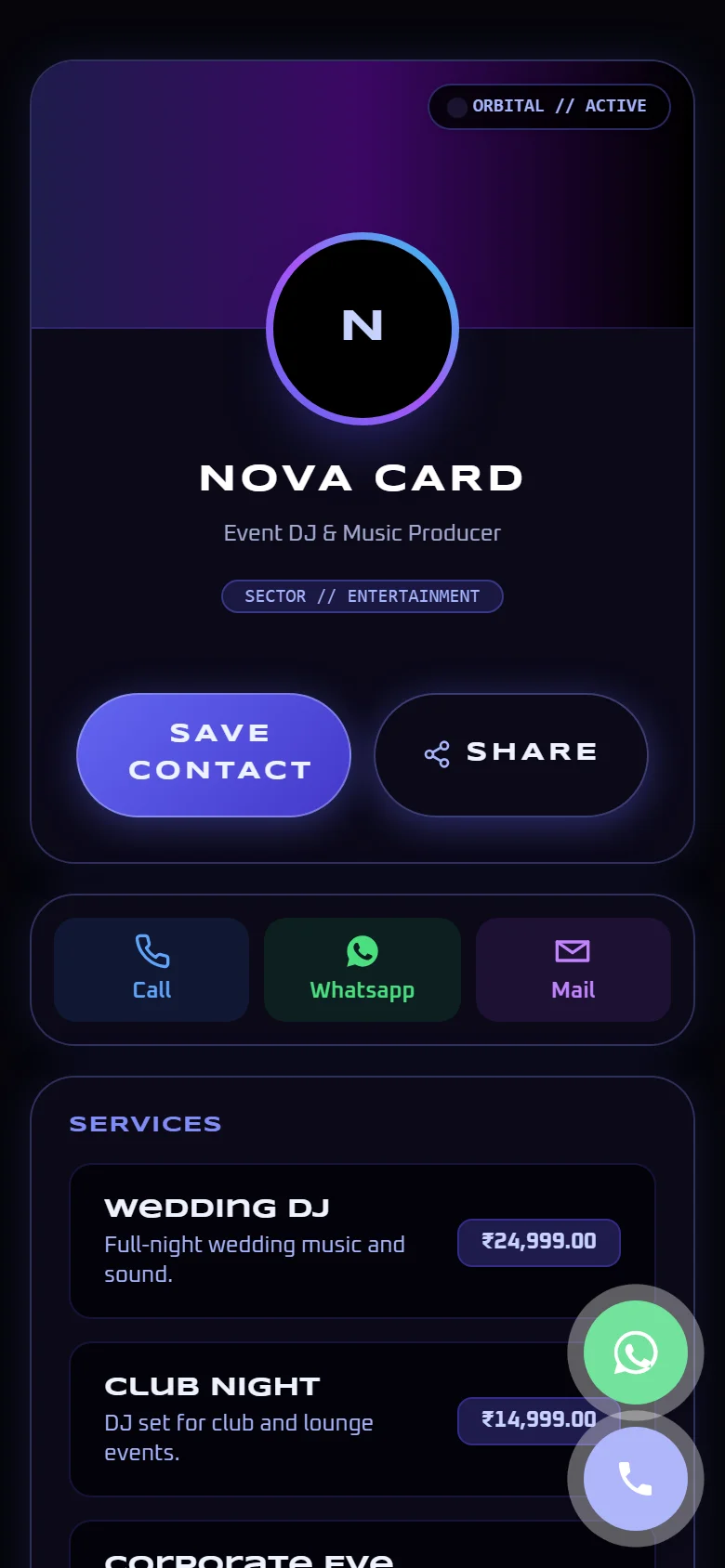 Nova Card Preview