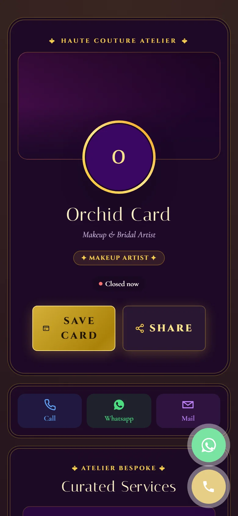 Orchid Card Preview