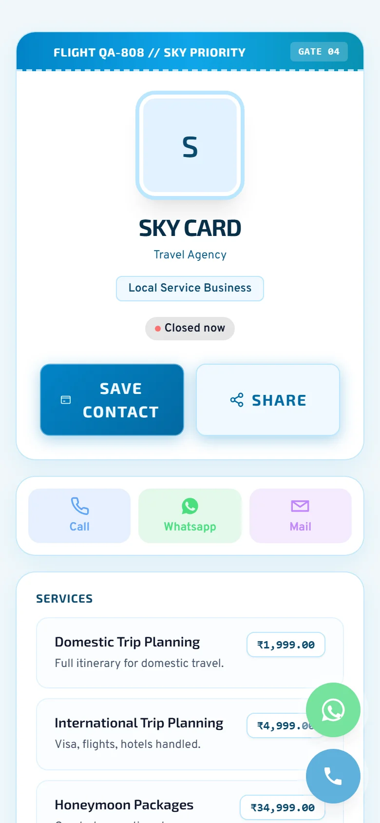 Sky Card Preview