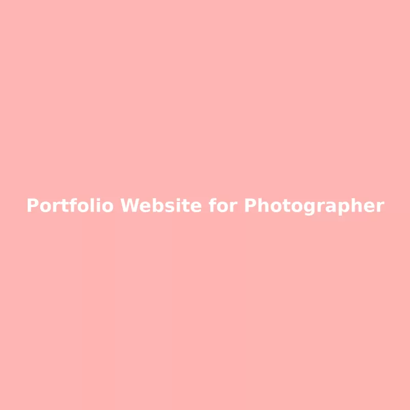 Portfolio Website for Photographer